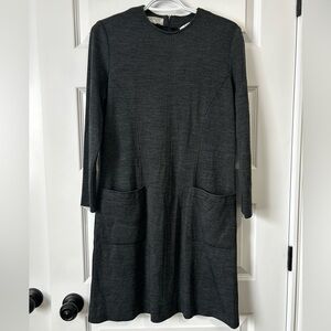 Bergdorf Goodman Wool Vintage Long Sleeve Sheath Dress
